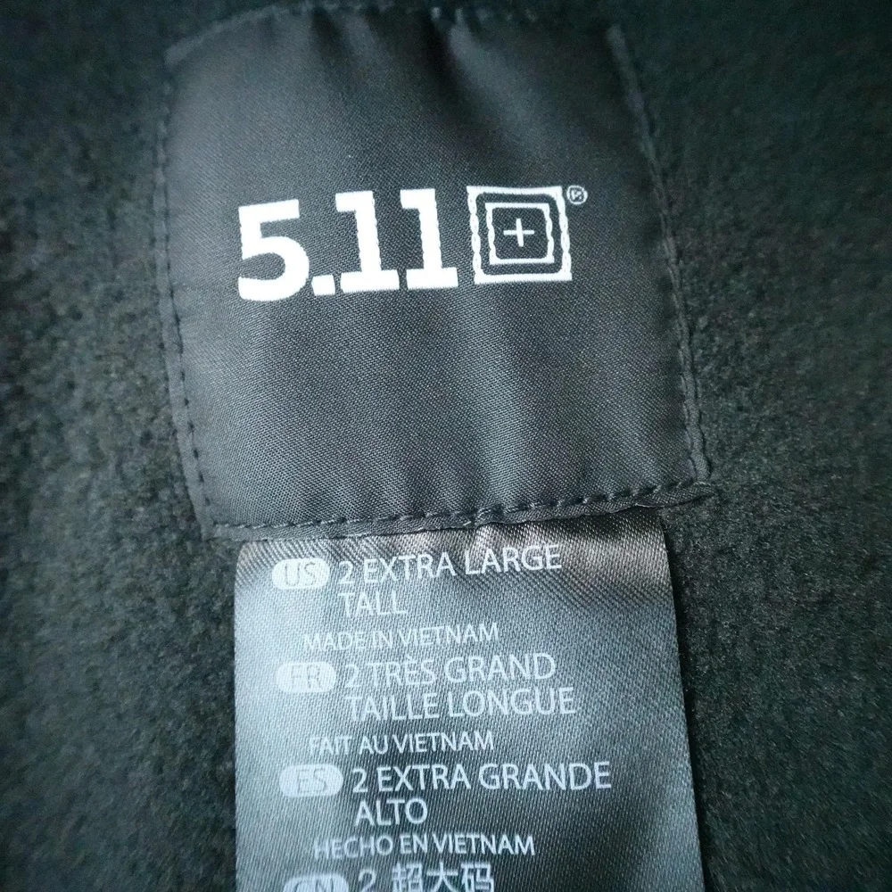 NEW 5.11 Tactical Jacket Mens 2XLT Black Softshell Full Zip Fleece Military Coat